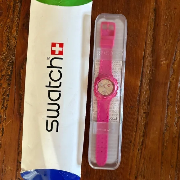NWT Swatch Watch Chrono Huyana, Pink Unisex 2009 SUIP400 - Picture 10 of 12